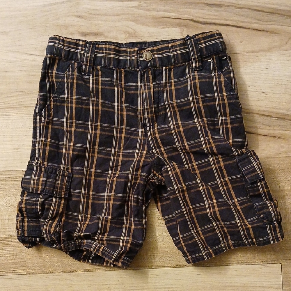 Gymboree Navy Plaid Shorts Cargo Preppy Vintage Size 3T  (F)